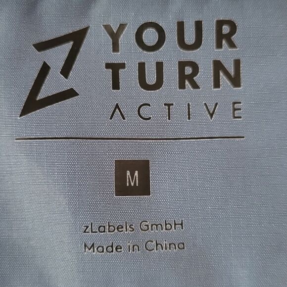 Your Turn Active Men's Blue Gray Hooded Performance Rain Jacket - Picture 2 of 15